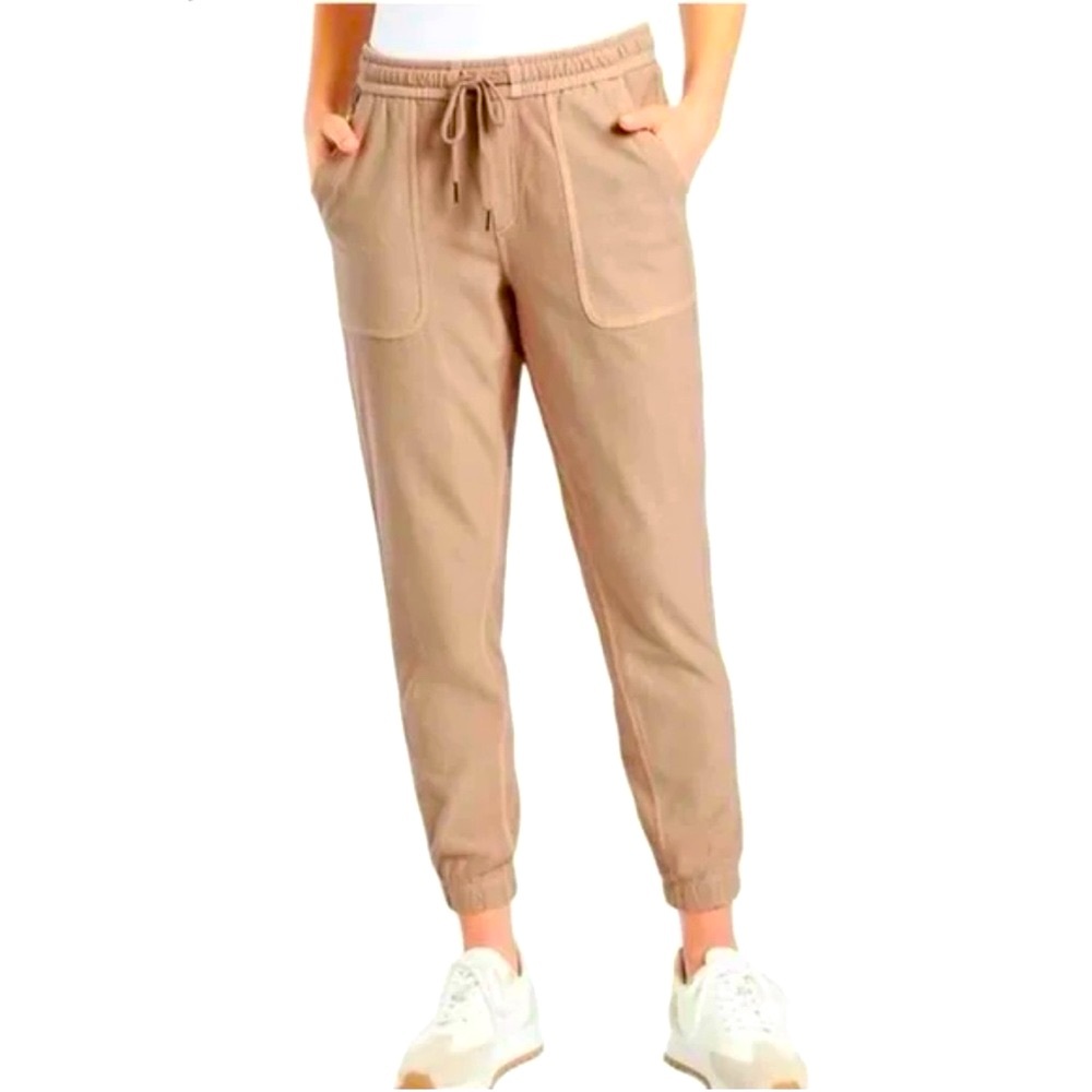 Athleta Farallon Casual Jogger Pants, Color Mocha Latte, Elastic Waist, Size 4